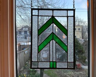 Stained Glass Panel in Prairie/Craftsman Style
