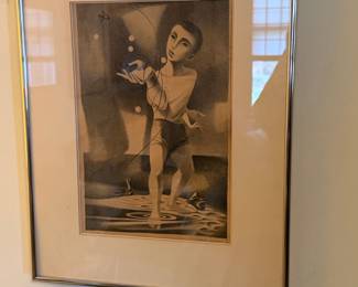 Stanley Hess "Trot Line" Lithograph