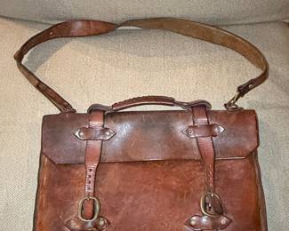 Vintage Leather Satchel Bag - Engineers Tool Bag Style
