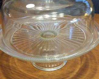 Anchor Hocking Canton Glass Cake Stand with Dome