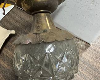 Vintage Cut Glass Flush Mount Ceiling Light Fixture