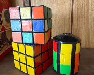 Vintage Rubik's Cube and Cylindrical Twist Puzzle