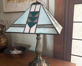Mission Style Stained Glass Table Lamp