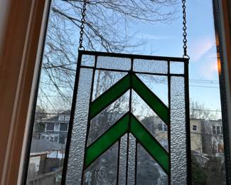 Stained Glass Panel in Prairie/Craftsman Style