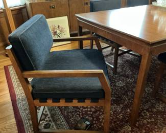 Mid-Century Modern Dining Set with Crystal Punch Bowl Set