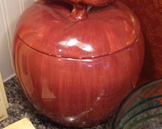 Vintage Red Apple Cookie Jar