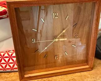 Mid-Century Modern Wood Mantel Clock