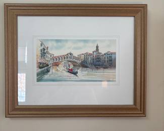 Watercolor Painting of the Rialto Bridge, Venice by Bonazzon
