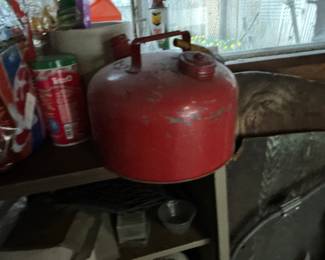 Vintage Eagle Red Metal Gasoline Can