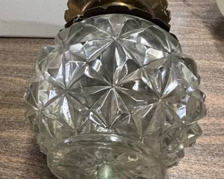 Vintage Cut Glass Flush Mount Ceiling Light Fixture