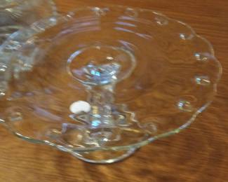 Indiana Glass Teardrop Pattern Cake Stand