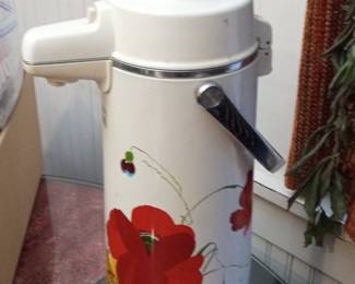 Vintage Poppy Design Air Pot Beverage Dispenser