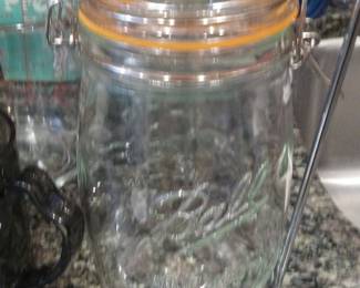 Le Parfait Preserving Jar and Assorted Glassware