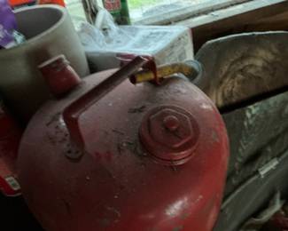 Vintage Eagle Red Metal Gasoline Can