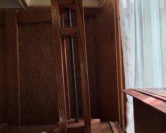 Arts and Crafts Style Oak Table Lamps (Pair)