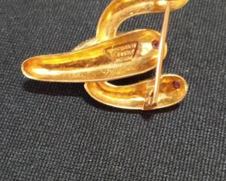 Tiffany 18k Gold with Rubies Cactus Brooch