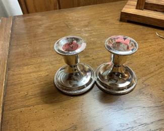Silver Plated Candlesticks (Pair)