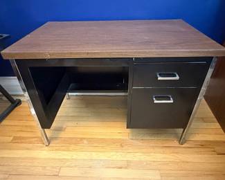 Mid-Century Modern Metal and Wood Desk