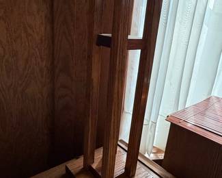 Arts and Crafts Style Oak Table Lamps (Pair)