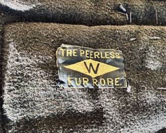 “The Peerless W Fur Robe” Late 1800's Manufactured Buffalo Fur Robe