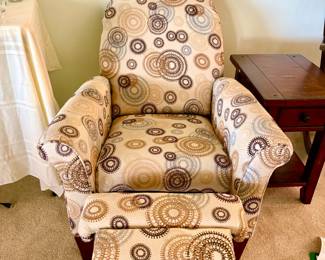 Lazy Boy grey upholstered swivel recliner