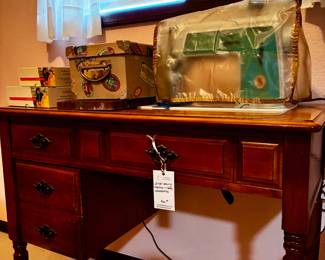 Singer sewing machine in table