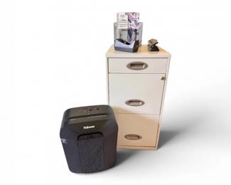 45 OfficeFilingCabinetwKeyShredderDeskOrganizerSet