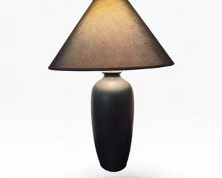 57 VintageBlackTableLampwTexturedPlasterFinishShade