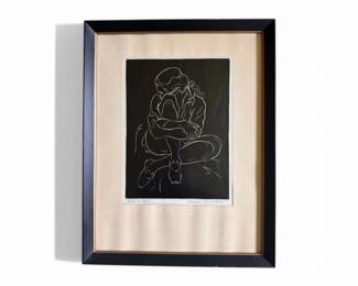 24 CharlesSurendorfGirlInLevisFramedPrintSigned