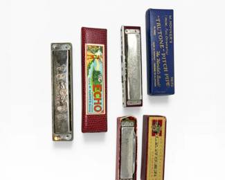 67 VintageHarmonicasHohnerEchoLancerTrutonePitchPipewCases