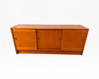 58 VintageDanishTeakSideboardwSlidingDoorsFeltDrawer