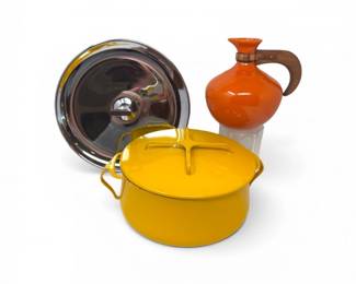 6 MCMDanskKobenstyleDutchOvenPotOrangeCarafeVintageTray