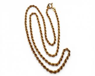 49 18KGoldRopeChainNecklaceTwistLink642g