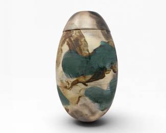 43 SignedRakuFiredPotteryVaseStudioArtCeramicEarthToneGlaze