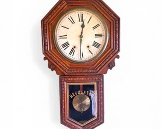 30 VintageWoodWallRegulatorClockwPendulumOctagonFace