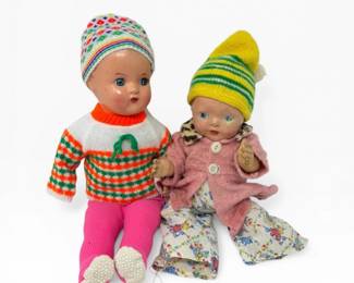 37 AntiqueReliableDollsinVintageClothCompositionCanada