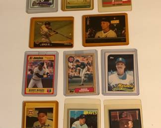 Baseball and football trading cards