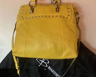 B. Makowsky large yellow handbag - leather