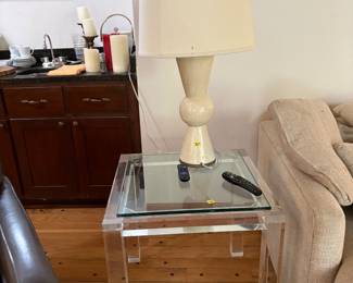 Glass end table $150