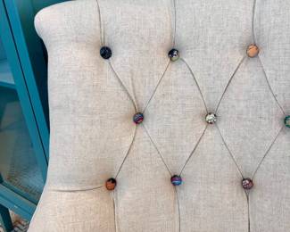 Cost Plus tufted chair detail
