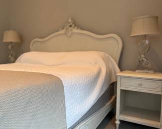 Restoration Hardware bedroom - Queen bed, 2 bedside tables, 3 lamps, 2 shelves, 1 desk, 1 desk chair, 1 dresser