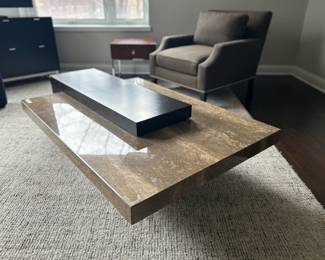 Travertine coffee table