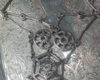 Massize brutalist handmade coin silver necklace 10 ounces