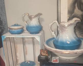 Large antique wash set