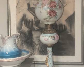 The Rochester lamp tall porcelain buffet lamp 1870s