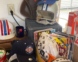 Dallas Cowboys helmets and caps, Vintage Texas Football and Dallas Cowboy magazines