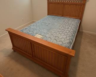 Pine Sleigh Bed Frame with Headboard and Footboard