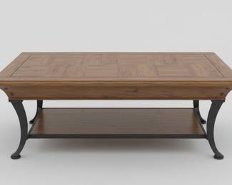 Transitional Style Wood and Metal Coffee Table and End Tables Set