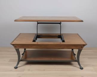 Transitional Style Wood and Metal Coffee Table and End Tables Set