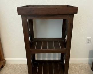 Wooden Accent Table with Two Shelves